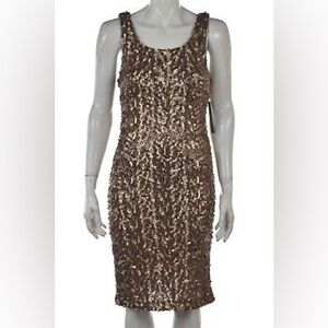 Laundry by Shelli Segal Sequin Gold Party Dress